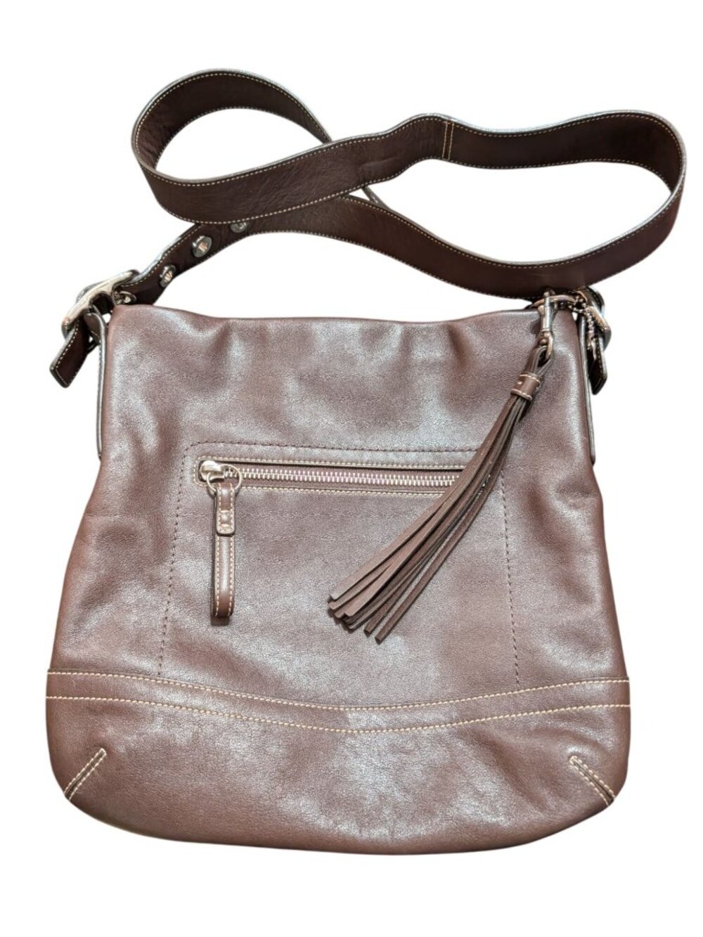 Coach Brown Leather Crossbody Bag With Adjustable Strap F06X-1415